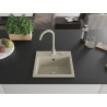Mexen Milo évier en granit 1 bac avec mitigeur de cuisine Telma, beige - 6505-69-670200-69