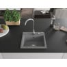 Mexen Milo évier en granit 1 bac avec robinet de cuisine Telma, gris - 6505-71-670200-00