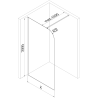Mexen Kioto-P paroi de douche Walk-in 80 x 200 cm, transparent 8 mm, chromé - 800-080-101-01-00-P