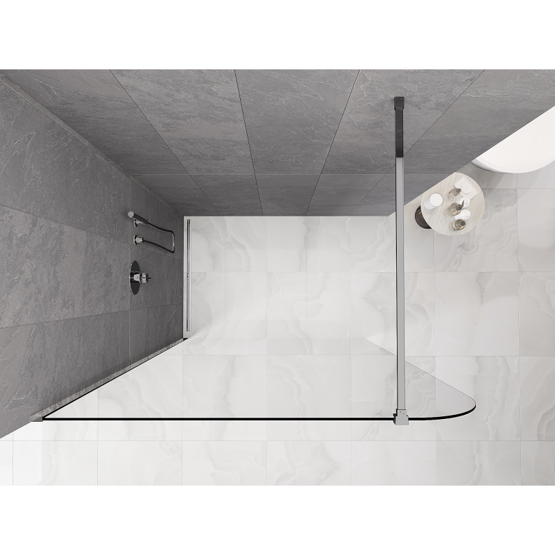 Mexen Kioto-P Paroi de douche Walk-in 100 x 200 cm, transparent 8 mm, chrome - 800-100-101-01-00-P