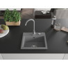 Mexen Milo évier de cuisine en granit 1 bac avec robinet Telma, gris - 6505-71-670200-71
