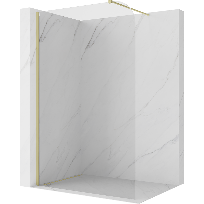 Mexen Kioto-P Écran de douche Walk-in 80 x 200 cm, transparent 8 mm, or brossé - 800-080-101-55-00-P