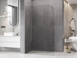 Mexen Kioto-P paroi de douche Walk-in 120 x 200 cm, transparent 8 mm, nickel brossé - 800-120-101-97-00-P