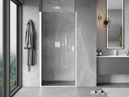 Mexen Mist-B porte de douche pivotante 85 cm, transparente, blanche - 8A2-085-000-20-00