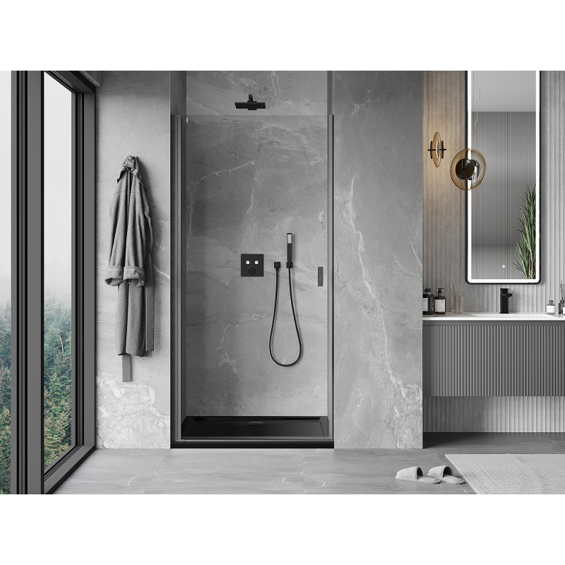 Mexen Mist-B porte de douche battante 85 cm, transparent, gris gun brossé - 8A2-085-000-66-00