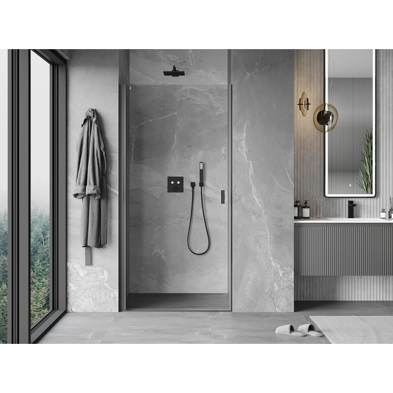 Mexen Mist-B porte de douche pivotante 80 cm, transparente, métal brossé - 8A2-080-000-95-00