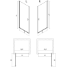 Mexen Mist-B porte de douche pivotante 60 cm, transparent, nickel brossé - 8A2-060-000-97-00
