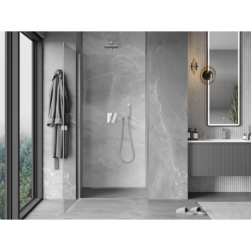 Mexen Mist-B porte de douche pivotante 80 cm, transparente, nickel brossé - 8A2-080-000-97-00