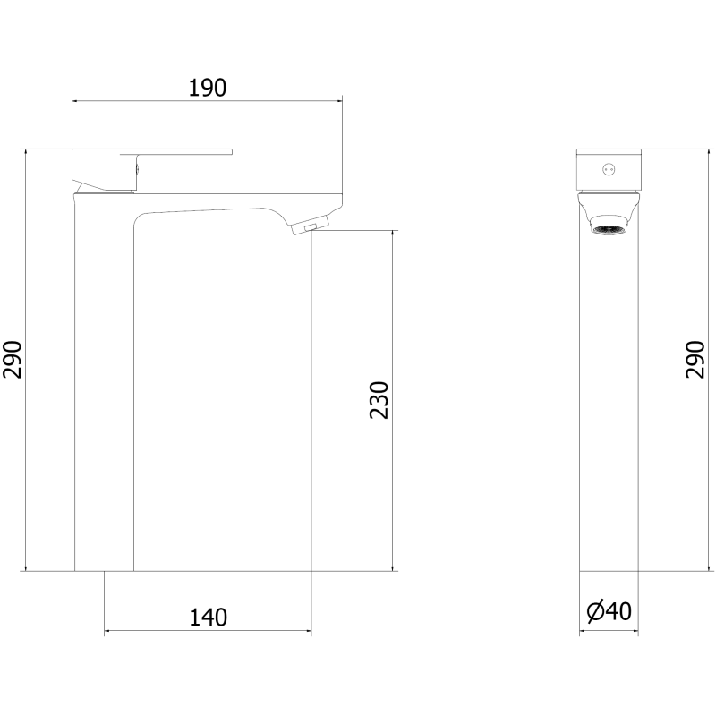Mexen Royo robinet de lavabo haut, chrome - 72210-00