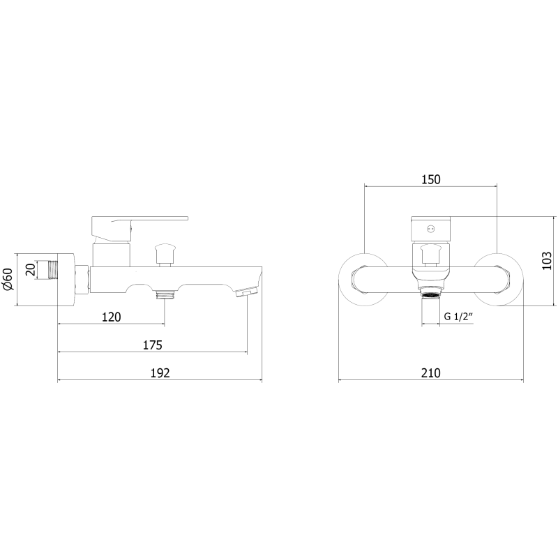 Mexen Royo robinet de baignoire, blanc - 72230-20