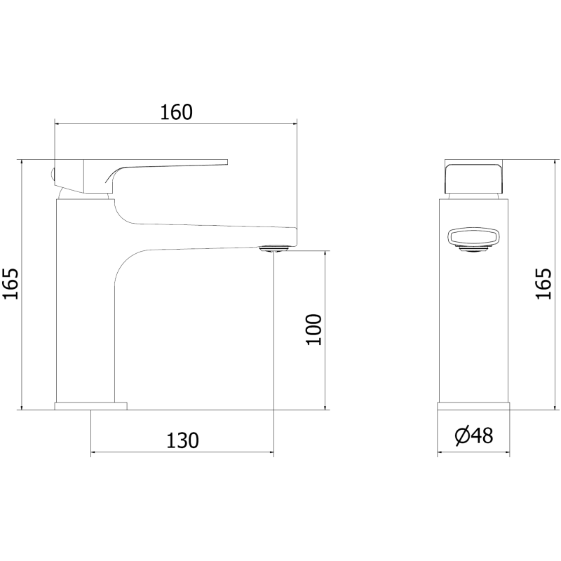 Mexen Lynx robinet de lavabo, noir - 745900-70