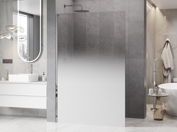 Mexen Kioto L Paroi de douche Walk-in 70 x 200 cm, ombre blanc 8 mm, chrome - 800-070-103-01-86
