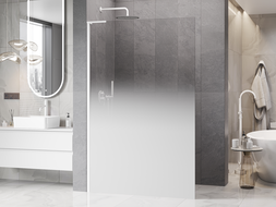 Mexen Kioto L paroi de douche Walk-in 70 x 200 cm, ombré blanc 8 mm, blanc - 800-070-103-20-86