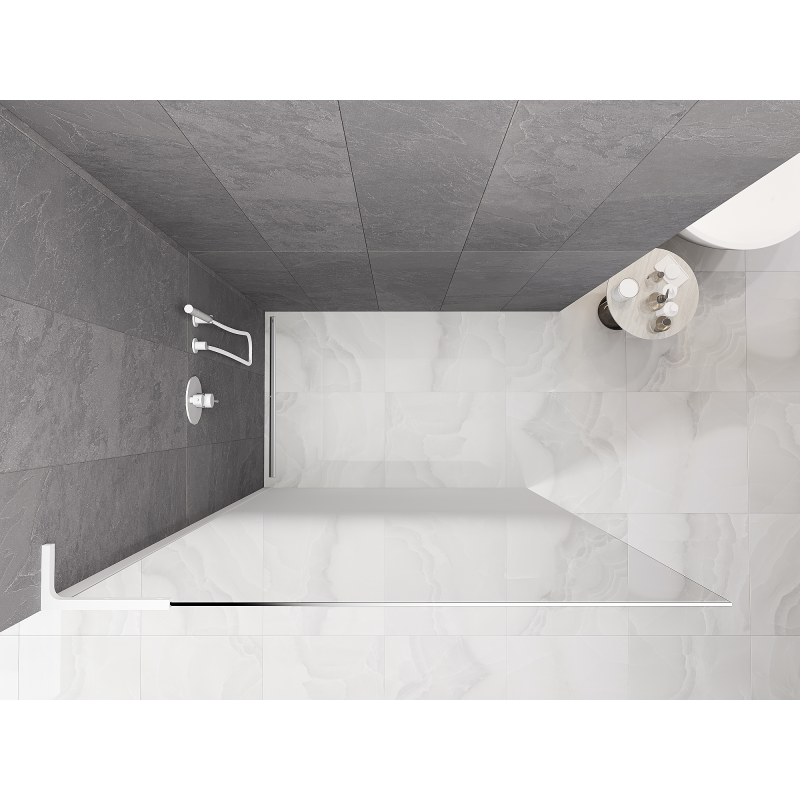 Mexen Kioto L Paroi de douche Walk-in 110 x 200 cm, ombrée blanche 8 mm, blanche - 800-110-103-20-86