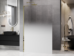 Mexen Kioto L paroi de douche Walk-in 80 x 200 cm, ombre blanche 8 mm, dorée - 800-080-103-50-86