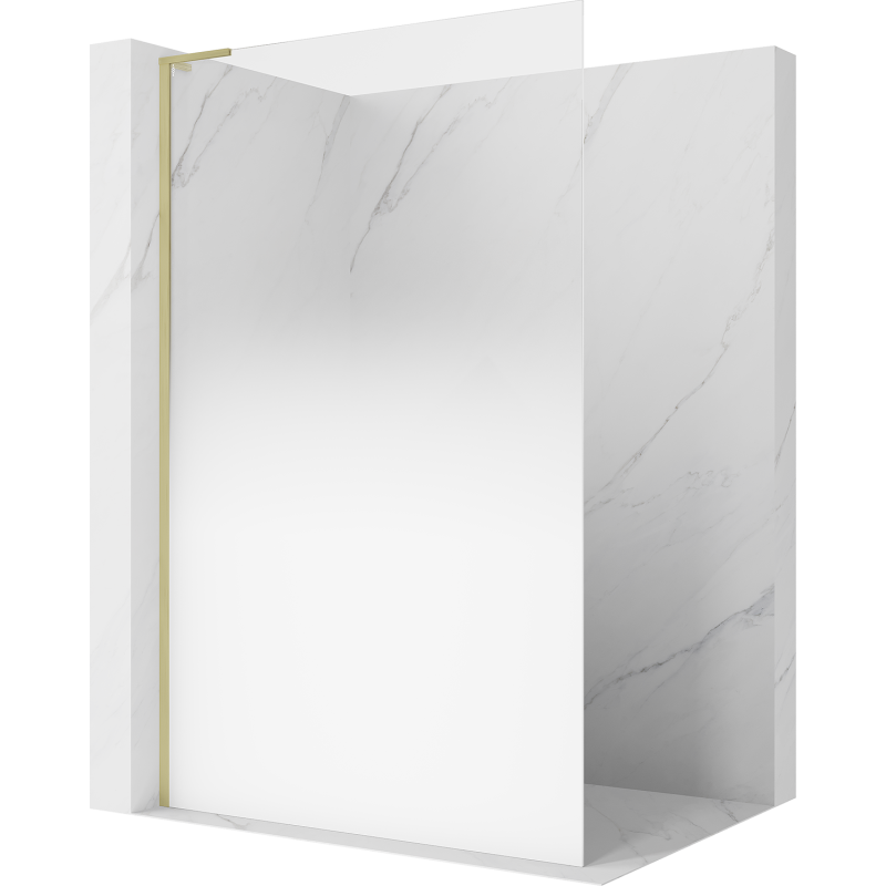 Mexen Kioto L paroi de douche Walk-in 90 x 200 cm, ombre blanc 8 mm, or brossé - 800-090-103-55-86