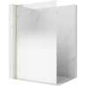 Mexen Kioto L paroi de douche Walk-in 90 x 200 cm, ombre blanc 8 mm, or brossé - 800-090-103-55-86