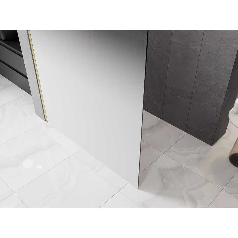 Mexen Kioto L Paroi de douche Walk-in 100 x 200 cm, ombre blanche 8 mm, or brossé - 800-100-103-55-86