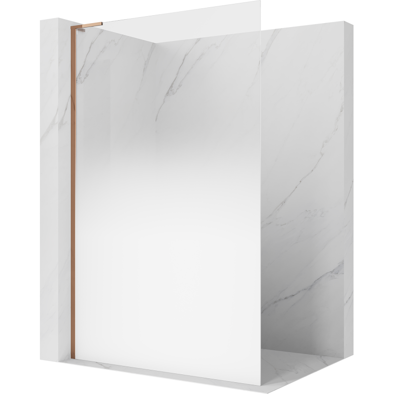 Mexen Kioto L paroi de douche Walk-in 90 x 200 cm, ombre blanche 8 mm, or rose - 800-090-103-60-86
