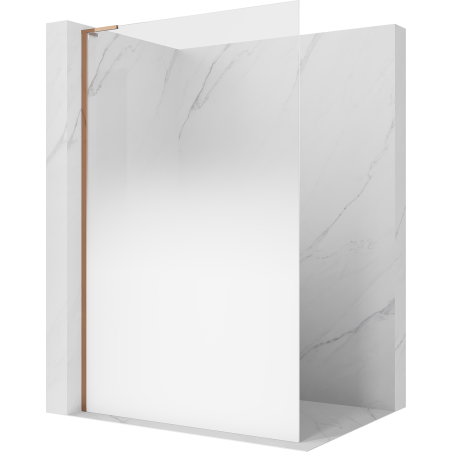 Mexen Kioto L paroi de douche Walk-in 90 x 200 cm, ombre blanche 8 mm, or rose - 800-090-103-60-86
