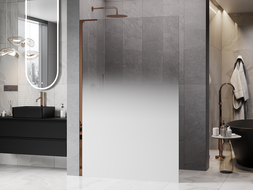 Mexen Kioto L paroi de douche Walk-in 110 x 200 cm, ombre blanche 8 mm, or rose - 800-110-103-60-86