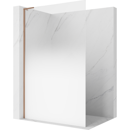 Mexen Kioto L paroi de douche Walk-in 70 x 200 cm, ombrée blanche 8 mm, cuivre brossé - 800-070-103-65-86