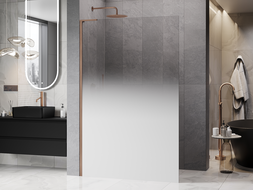 Mexen Kioto L Panneau de douche Walk-in 80 x 200 cm, ombre blanche 8 mm, cuivre brossé - 800-080-103-65-86