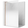Mexen Kioto L paroi de douche Walk-in 100 x 200 cm, ombre blanche 8 mm, cuivre brossé - 800-100-103-65-86