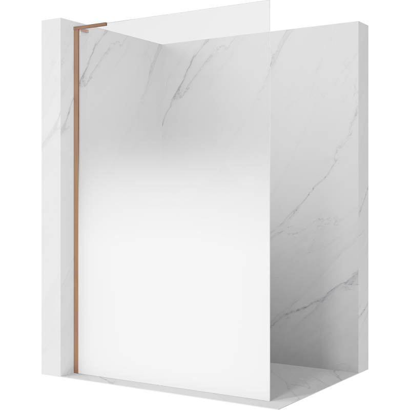 Mexen Kioto L Paroi de douche Walk-in 110 x 200 cm, ombrée blanche 8 mm, cuivre brossé - 800-110-103-65-86