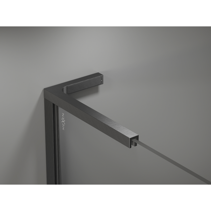 Mexen Kioto L paroi de douche Walk-in 70 x 200 cm, ombre blanc 8 mm, gris canon brossé - 800-070-103-66-86