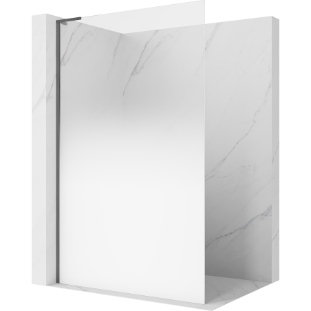 Mexen Kioto L paroi de douche Walk-in 80 x 200 cm, ombrée blanche 8 mm, gris canon brossé - 800-080-103-66-86