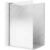 Mexen Kioto L paroi de douche Walk-in 80 x 200 cm, ombrée blanche 8 mm, gris canon brossé - 800-080-103-66-86