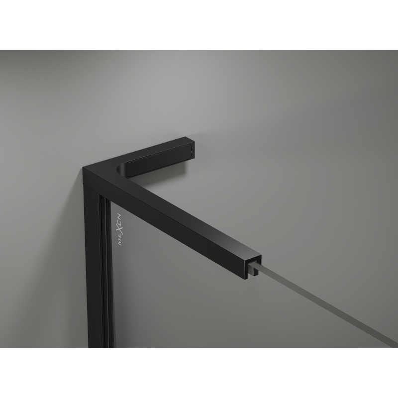 Mexen Kioto L paroi de douche Walk-in 90 x 200 cm, ombre blanc 8 mm, noir - 800-090-103-70-86