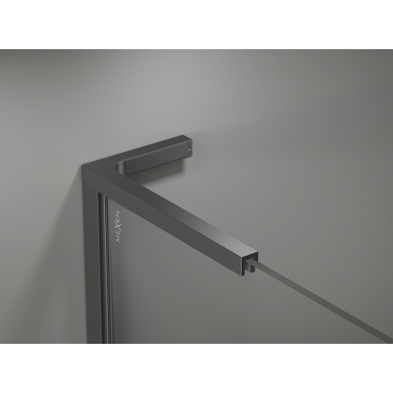 Mexen Kioto L Paroi de douche Walk-in 70 x 200 cm, ombré blanc 8 mm, métal gun - 800-070-103-95-86