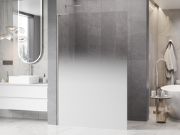 Mexen Kioto L Paroi de douche Walk-in 70 x 200 cm, ombrée blanche 8 mm, nickel brossé - 800-070-103-97-86