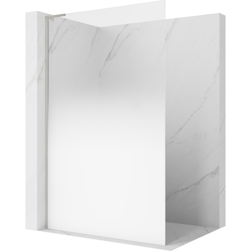 Mexen Kioto L paroi de douche Walk-in 120 x 200 cm, ombre blanche 8 mm, nickel brossé - 800-120-103-97-86