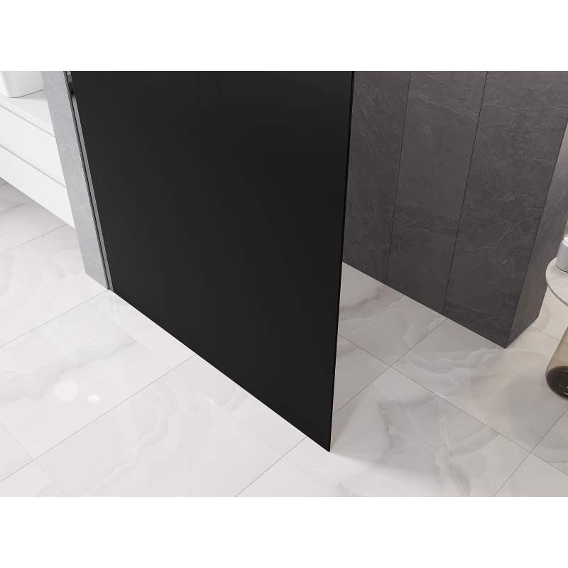Mexen Kioto L paroi de douche Walk-in 90 x 200 cm, ombre noire 8 mm, chrome - 800-090-103-01-76
