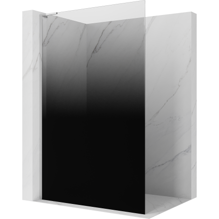 Mexen Kioto L paroi de douche Walk-in 90 x 200 cm, ombre noire 8 mm, chrome - 800-090-103-01-76