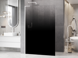 Mexen Kioto L paroi de douche Walk-in 120 x 200 cm, ombre noire 8 mm, blanche - 800-120-103-20-76