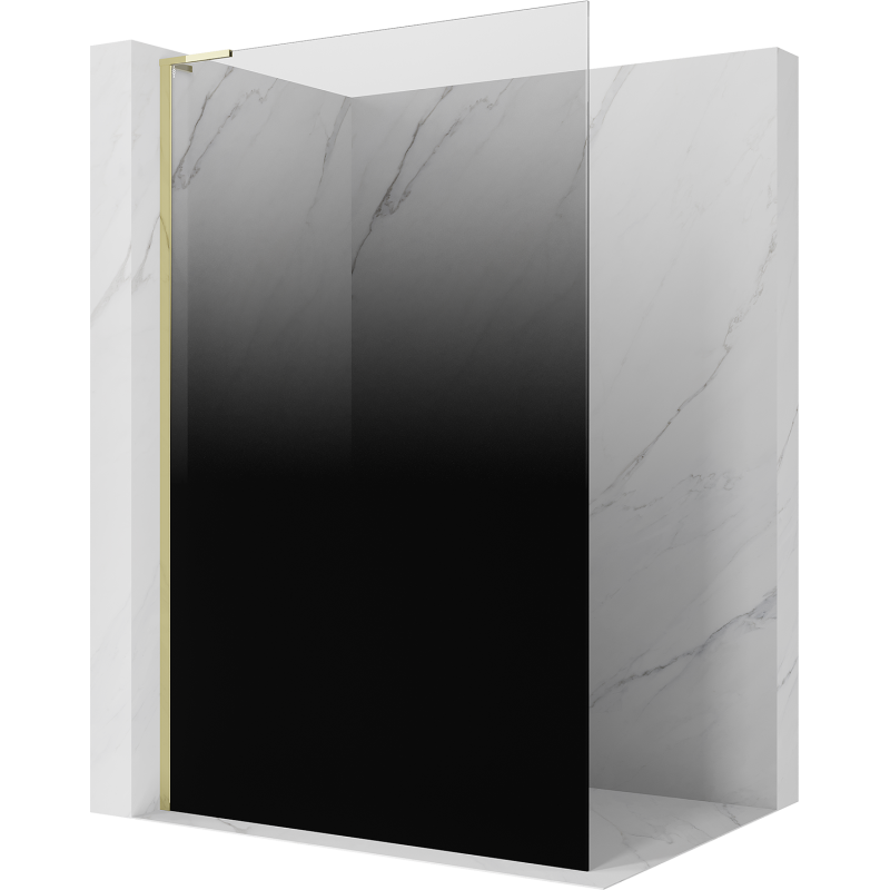 Mexen Kioto L Paroi de douche Walk-in 70 x 200 cm, ombre noire 8 mm, dorée - 800-070-103-50-76