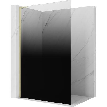Mexen Kioto L paroi de douche Walk-in 90 x 200 cm, ombre noire 8 mm, dorée - 800-090-103-50-76