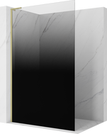 Mexen Kioto L Paroi de douche Walk-in 110 x 200 cm, ombre noire 8 mm, or brossé - 800-110-103-55-76
