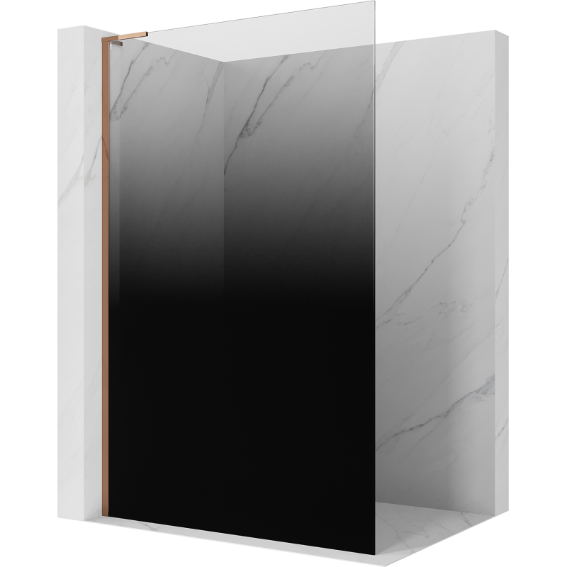 Mexen Kioto L Paroi de douche Walk-in 90 x 200 cm, ombré noir 8 mm, or rose - 800-090-103-60-76