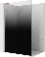 Mexen Kioto L Paroi de douche Walk-in 80 x 200 cm, ombre noir 8 mm, cuivre brossé - 800-080-103-65-76