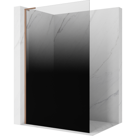 Mexen Kioto L paroi de douche Walk-in 90 x 200 cm, ombre noire 8 mm, cuivre brossé - 800-090-103-65-76