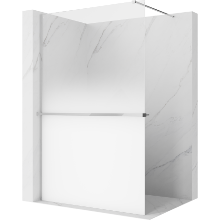 Mexen Kioto+ paroi de douche avec étagère Walk-in 70 x 200 cm, ombrée blanche 8 mm, chromée - 800-070-121-01-86