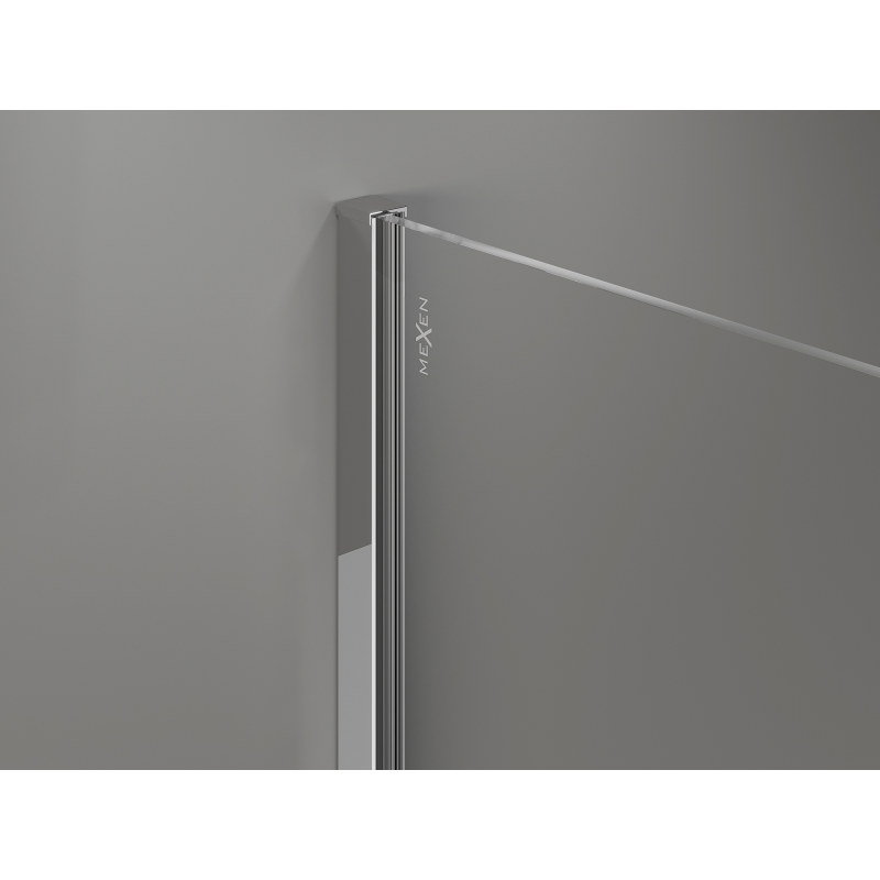 Mexen Kioto+ paroi de douche avec étagère Walk-in 70 x 200 cm, ombrée blanche 8 mm, chromée - 800-070-121-01-86