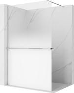 Mexen Kioto+ paroi de douche avec étagère Walk-in 100 x 200 cm, ombre blanche 8 mm, chrome - 800-100-121-01-86