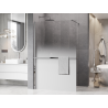 Mexen Kioto+ paroi de douche avec étagère Walk-in 150 x 200 cm, ombre blanche 8 mm, chrome - 800-150-121-01-86