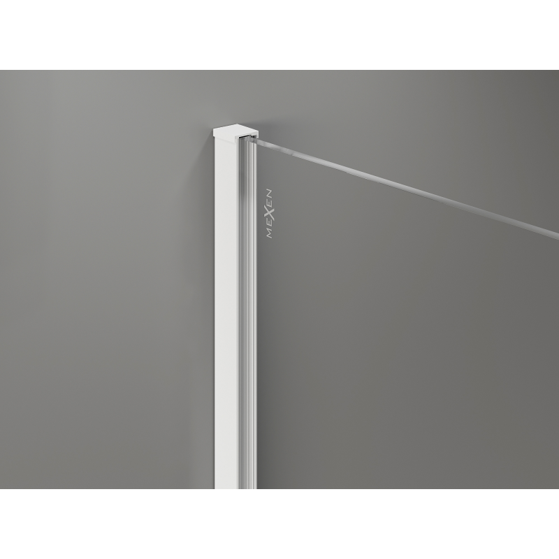 Mexen Kioto+ paroi de douche avec étagère Walk-in 80 x 200 cm, ombre blanche 8 mm, blanche - 800-080-121-20-86